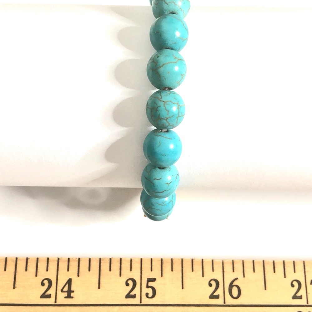 Gold Rhinestone Crystal Turquoise Blue Bracelet - Picture 8 of 10